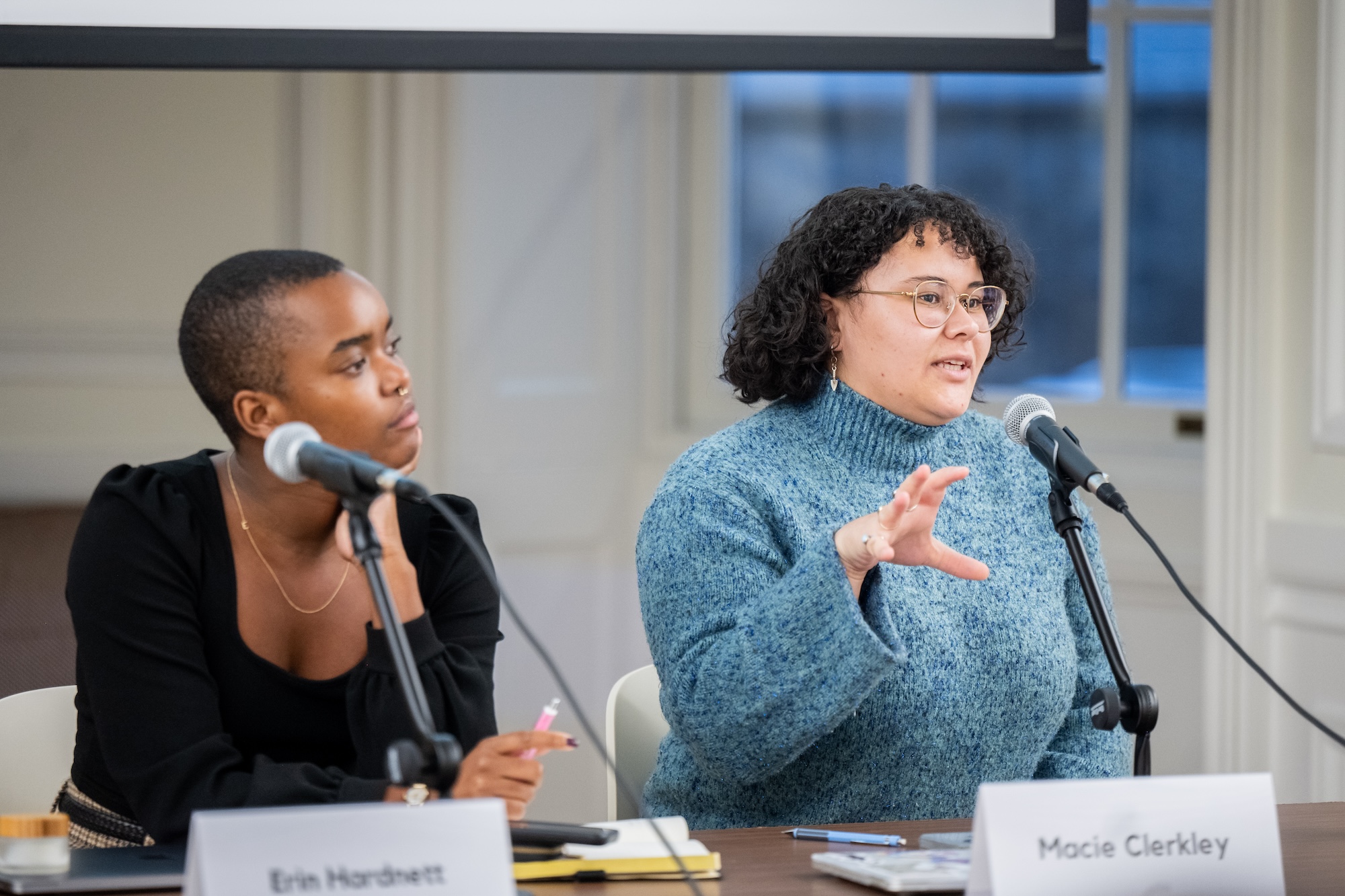 Students presenting their work at the conference Tending the Gap